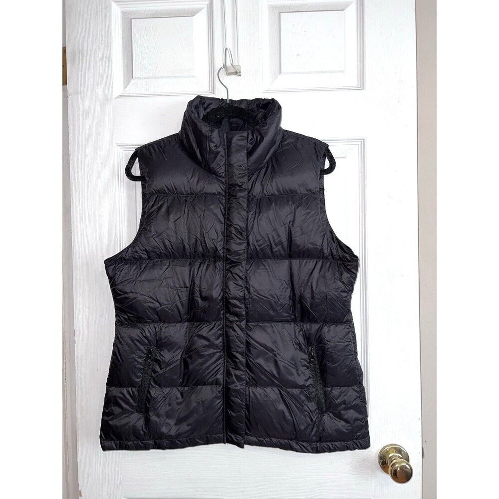ASPEN Womens Down Puffer Full Zipper Black Vest Jacket Sz L